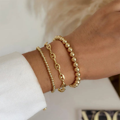 Simple Style Commute Solid Color Metal Wholesale Bracelets