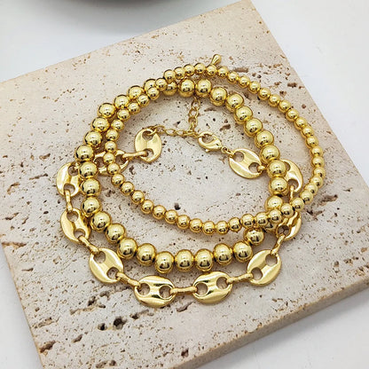 Simple Style Commute Solid Color Metal Wholesale Bracelets