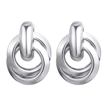 Simple Style Commute Solid Color Metal Women'S Earrings