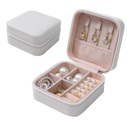 Simple Style Commute Solid Color Pu Leather Jewelry Boxes