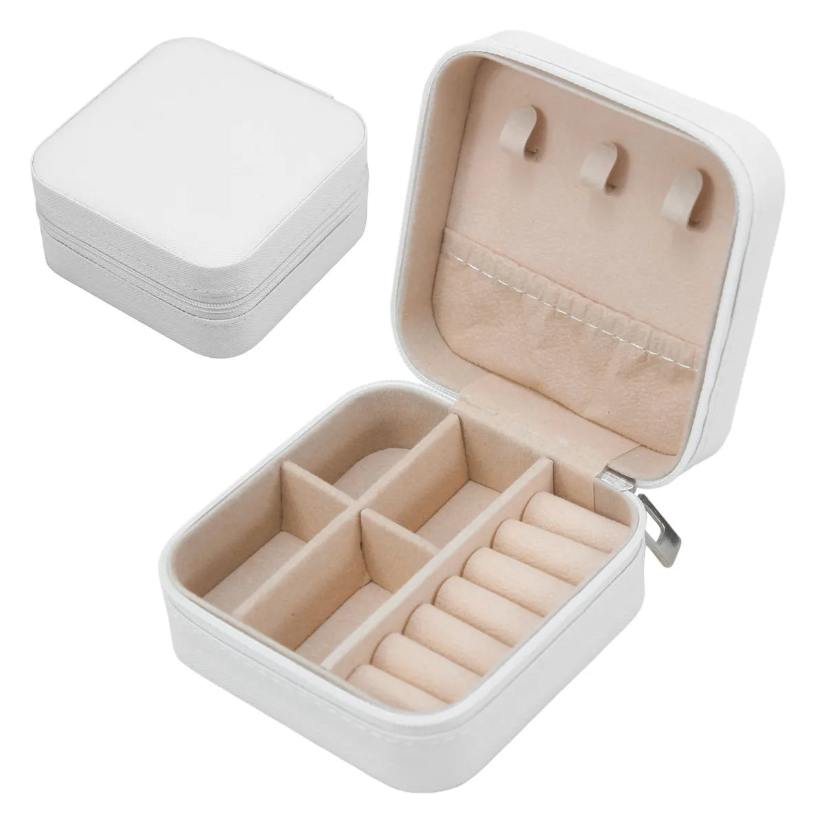 Simple Style Commute Solid Color Pu Leather Jewelry Boxes