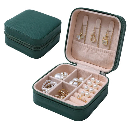 Simple Style Commute Solid Color Pu Leather Jewelry Boxes