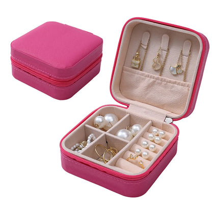 Simple Style Commute Solid Color Pu Leather Jewelry Boxes