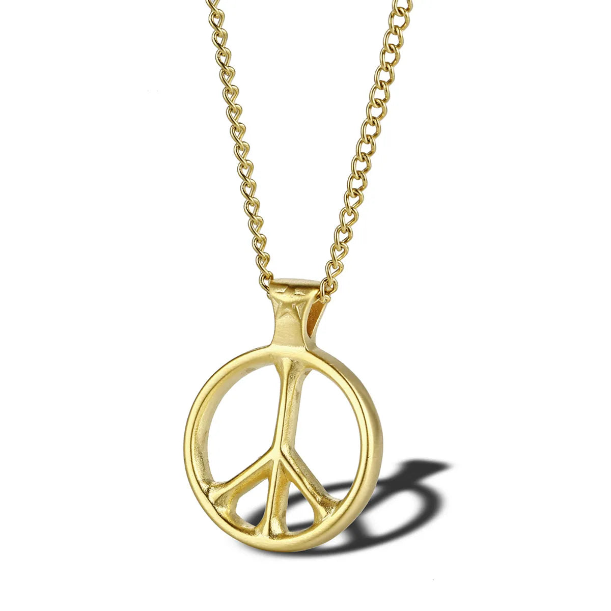 Simple Style Commute Solid Color 304 Stainless Steel Hollow Out 18K Gold Plated Men'S Pendant Necklace