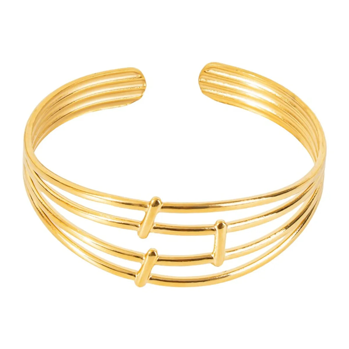 Simple Style Commute Solid Color 304 Stainless Steel 18K Gold Plated Bangle In Bulk