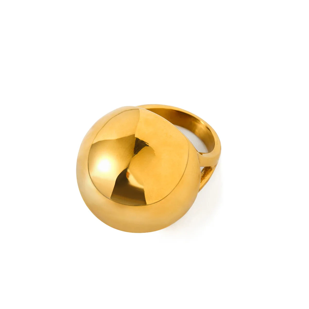 Simple Style Commute Solid Color Stainless Steel Plating 18k Gold Plated Rings