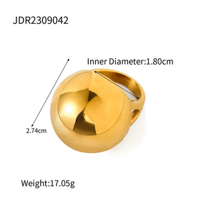 Simple Style Commute Solid Color Stainless Steel Plating 18k Gold Plated Rings