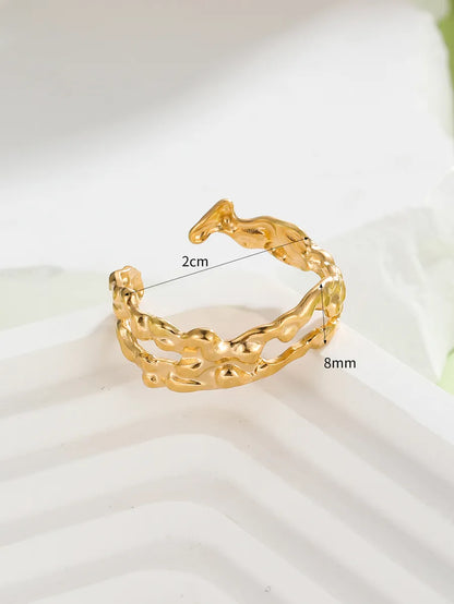 Simple Style Commute Solid Color Stainless Steel Plating 18k Gold Plated Rings