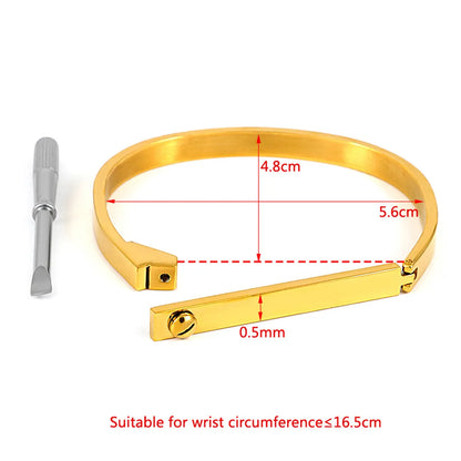 Simple Style Commute Solid Color Stainless Steel Plating Gold Plated Bangle