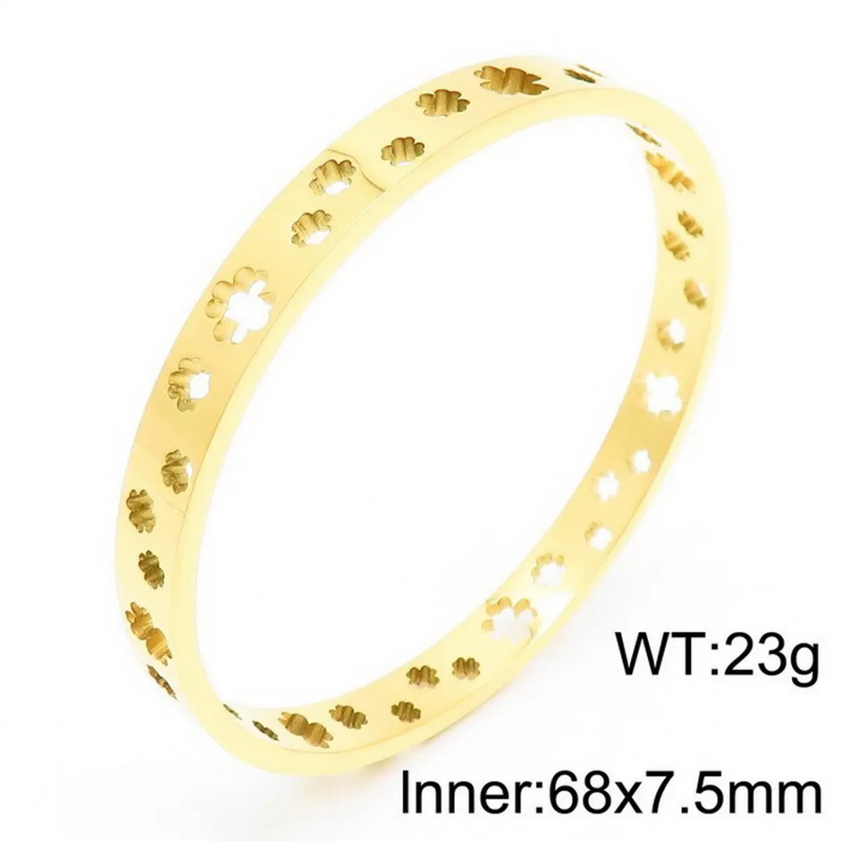 Simple Style Commute Solid Color Stainless Steel 18K Gold Plated Bangle In Bulk