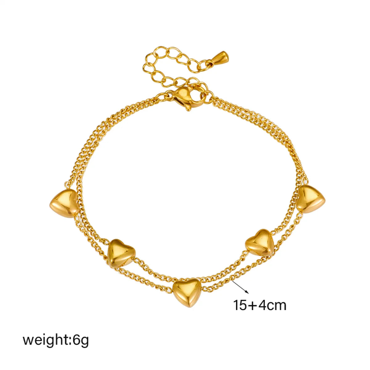 Simple Style Commute Solid Color Titanium Steel Plating 18k Gold Plated Bracelets