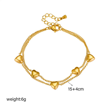 Simple Style Commute Solid Color Titanium Steel Plating 18k Gold Plated Bracelets