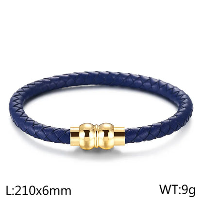 Simple Style Commute Solid Color Titanium Steel Plating 18K Gold Plated Men'S Bangle