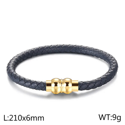 Simple Style Commute Solid Color Titanium Steel Plating 18K Gold Plated Men'S Bangle