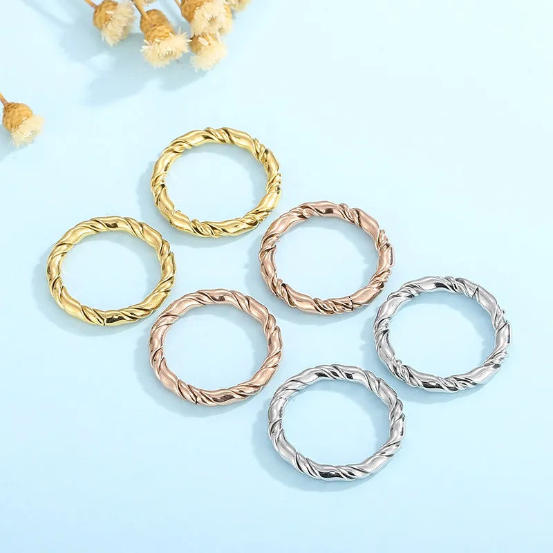 Wholesale Jewelry Simple Style Commute Solid Color Titanium Steel 18K Gold Plated Plating Rings