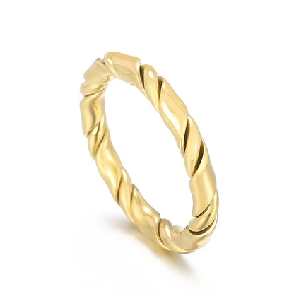 Wholesale Jewelry Simple Style Commute Solid Color Titanium Steel 18K Gold Plated Plating Rings