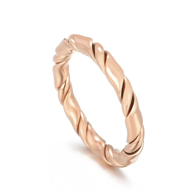 Wholesale Jewelry Simple Style Commute Solid Color Titanium Steel 18K Gold Plated Plating Rings