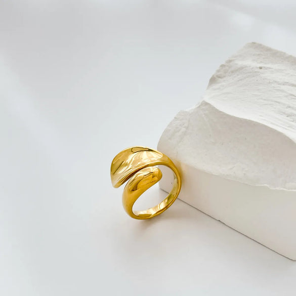 Simple Style Commute Solid Color Titanium Steel Plating Gold Plated Rings