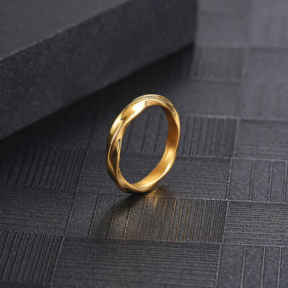 Simple Style Commute Solid Color 304 Stainless Steel Plating 18K Gold Plated Unisex Rings