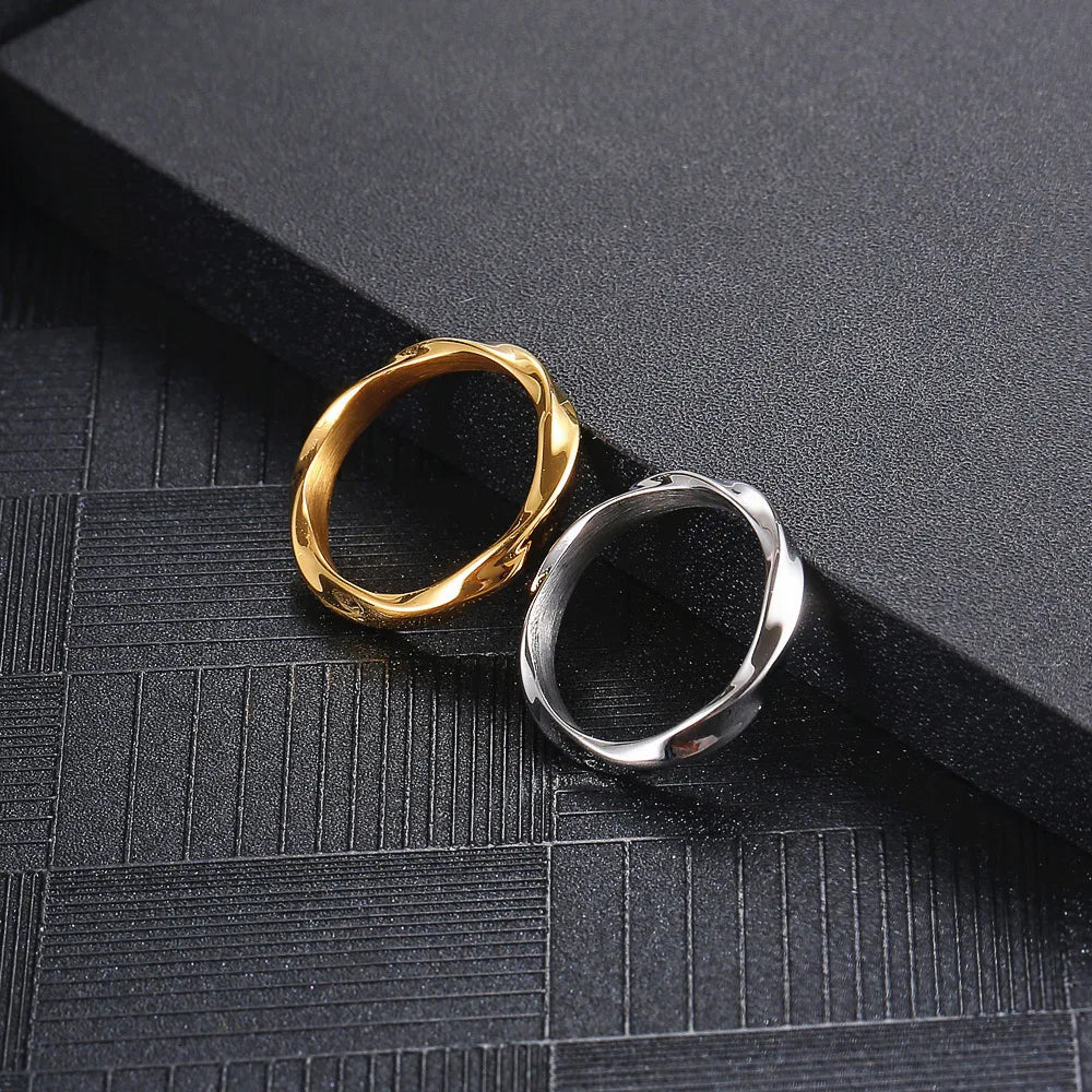 Simple Style Commute Solid Color 304 Stainless Steel Plating 18K Gold Plated Unisex Rings