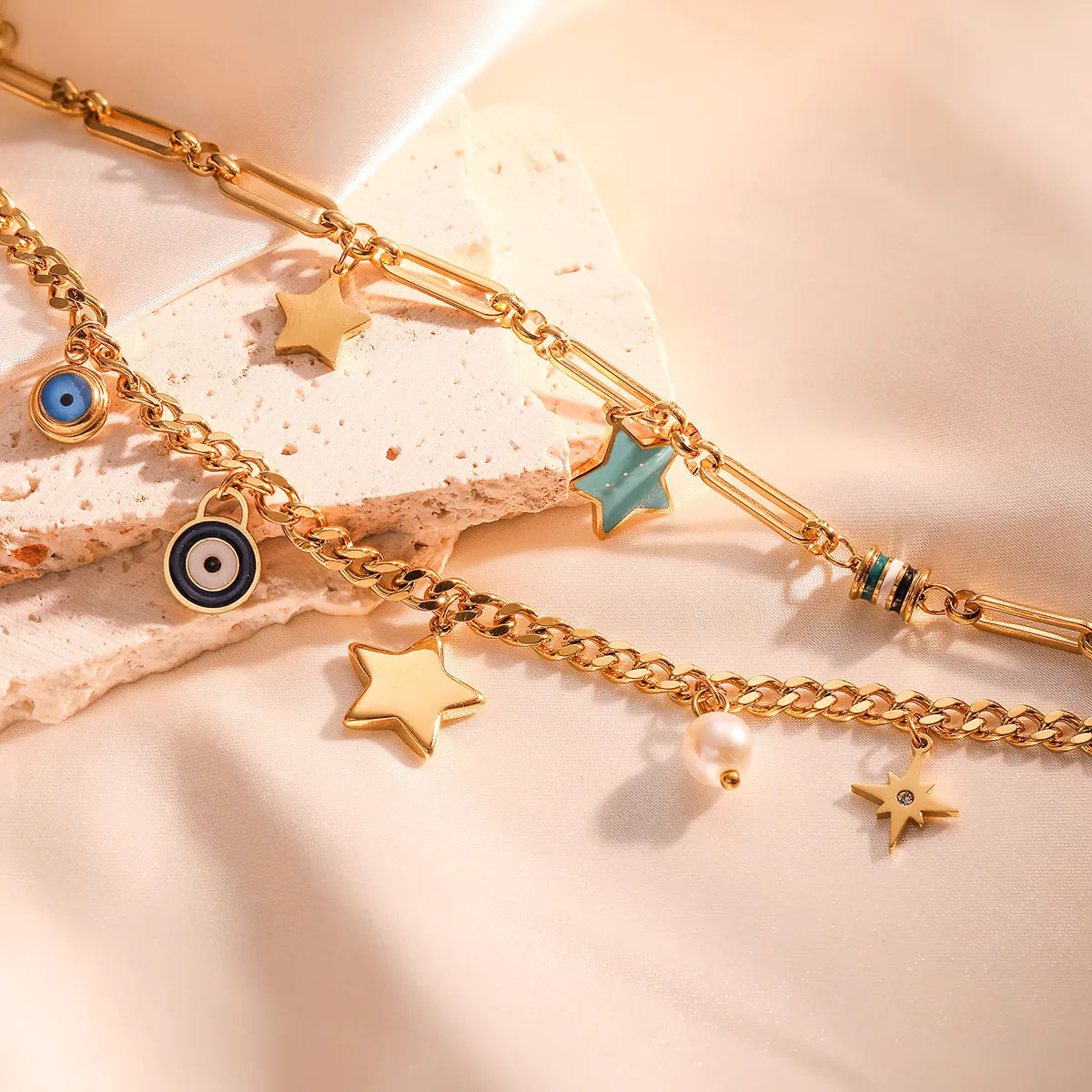 Simple Style Commute Star Copper Plating 18k Gold Plated Bracelets