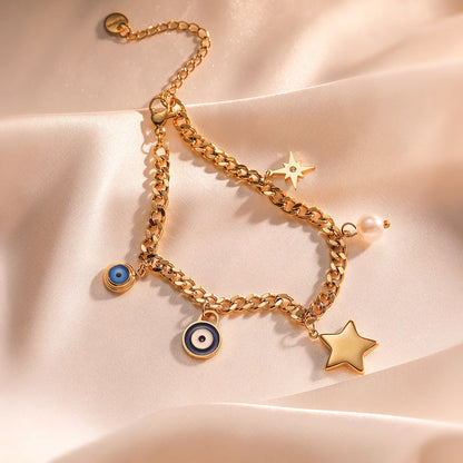 Simple Style Commute Star Copper Plating 18k Gold Plated Bracelets