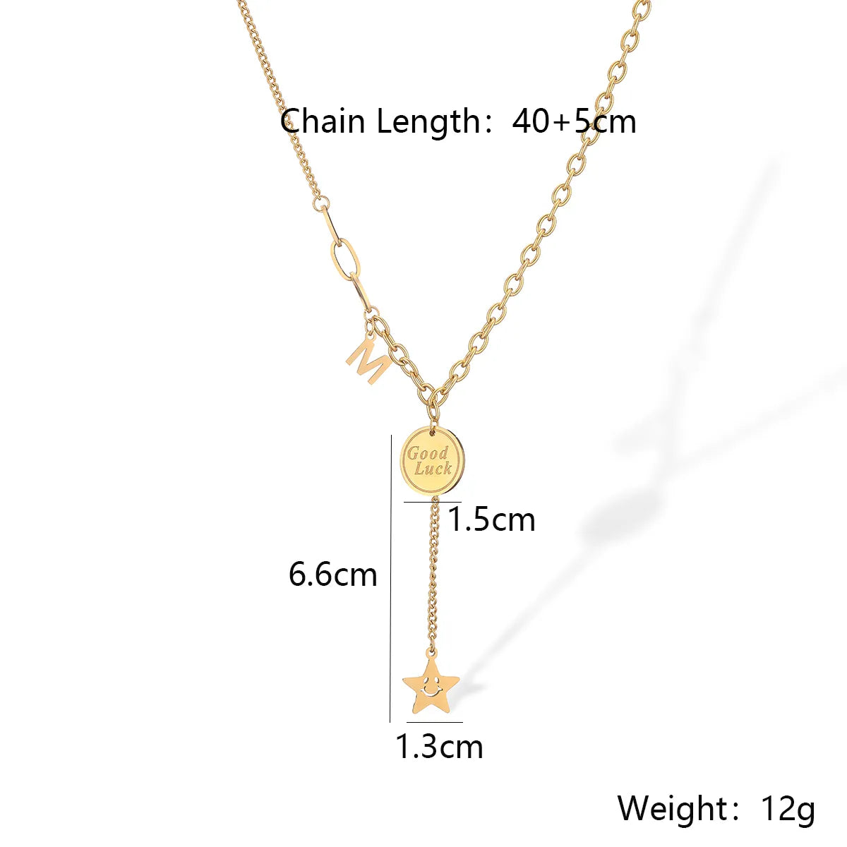 Simple Style Commute Star Heart Shape Titanium Steel Plating 18k Gold Plated Pendant Necklace