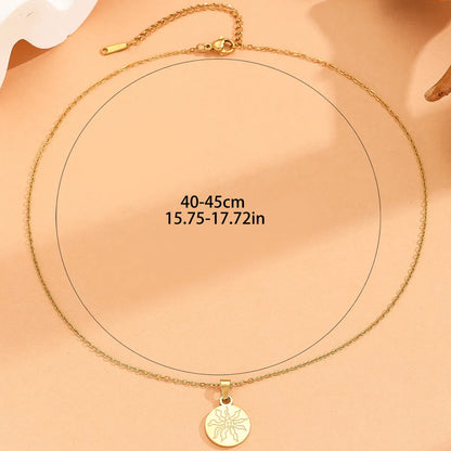 Simple Style Commute Sun Stainless Steel Plating 18k Gold Plated Pendant Necklace