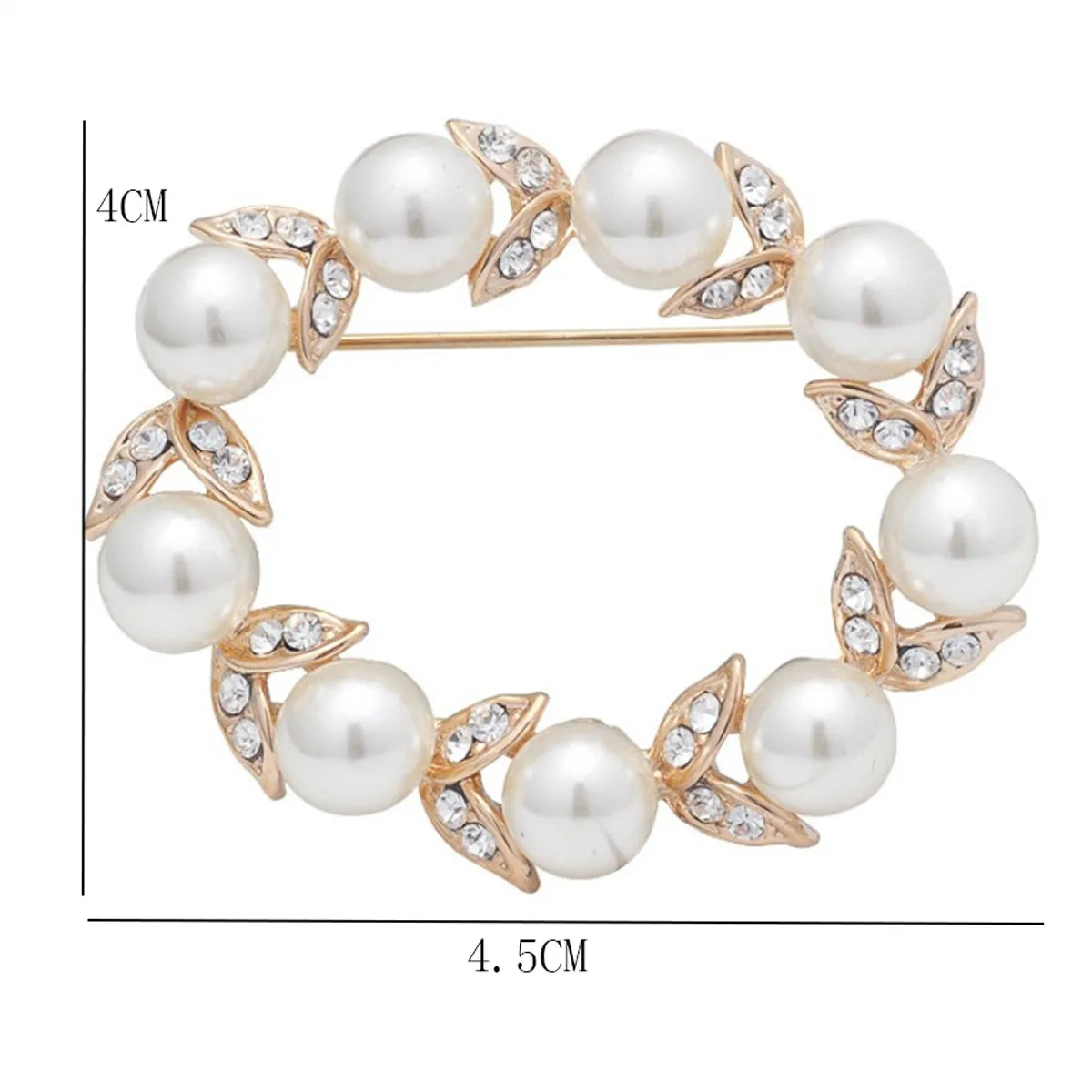 Simple Style Commute Wreath Alloy Inlay Rhinestones Pearl Women'S Brooches