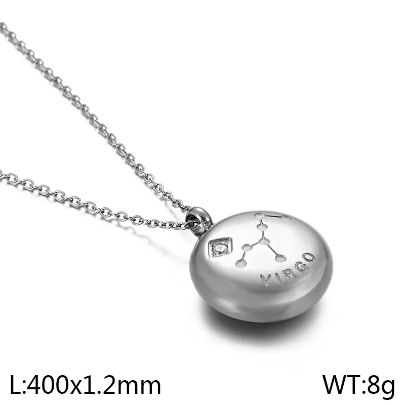 Simple Style Constellation 304 Stainless Steel Women'S Pendant Necklace