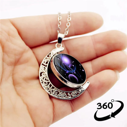 Simple Style Constellation Alloy Organic Glass Wholesale Pendant Necklace