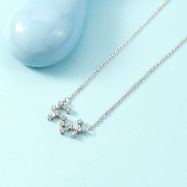 Simple Style Constellation Copper Plating Inlay Zircon Necklace