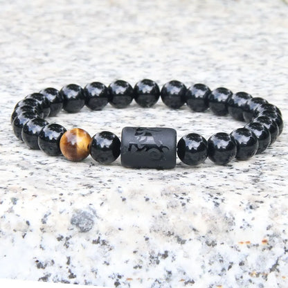 Simple Style Constellation Natural Stone Beaded Carving Bracelets