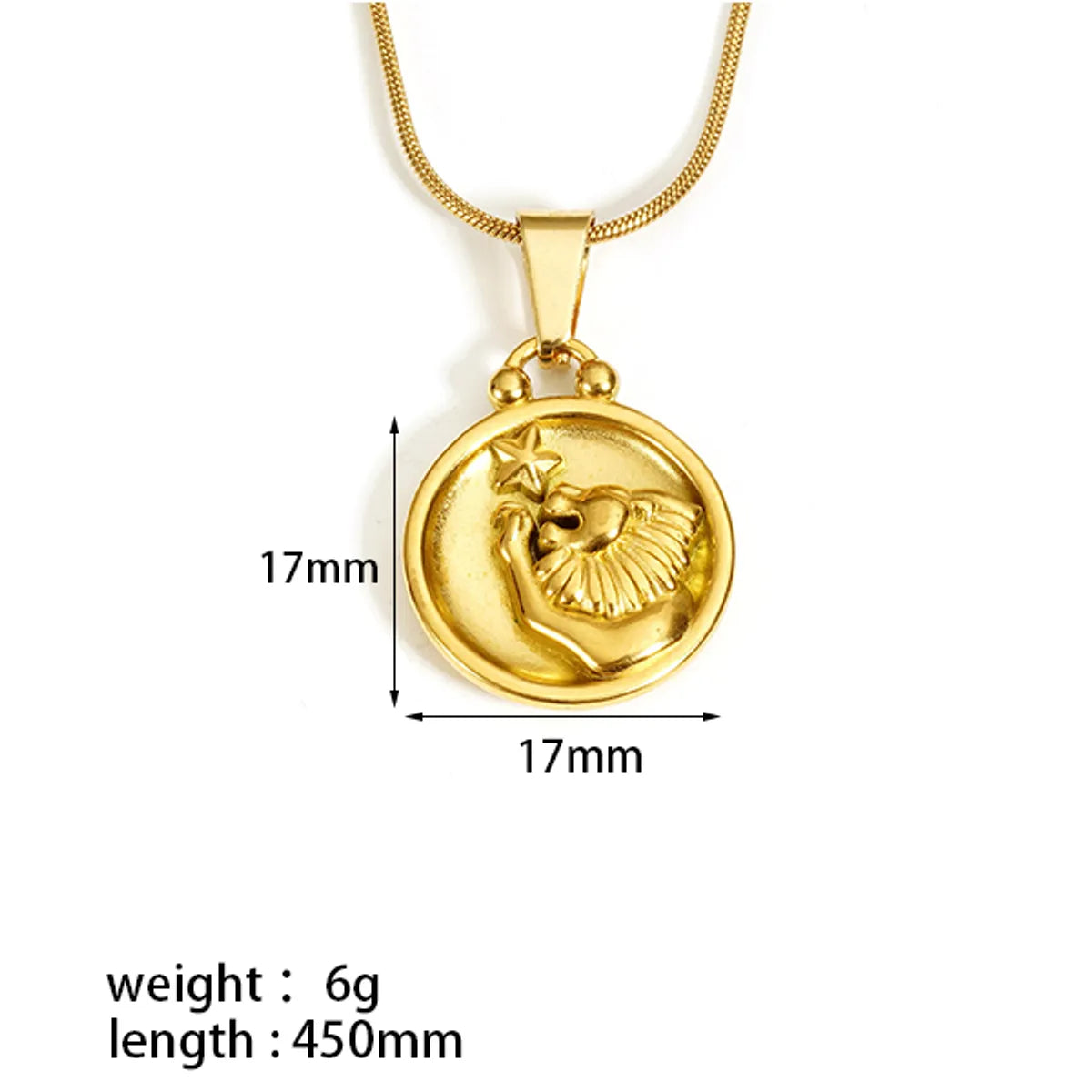 Stainless Steel 18K Gold Plated Simple Style Polishing Plating Constellation Ocean Crab Pendant Necklace