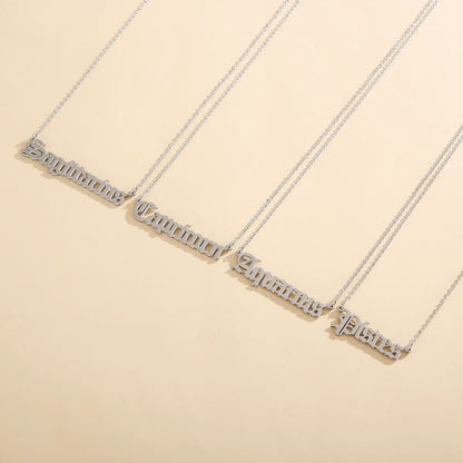 Simple Style Constellation Titanium Steel Plating Pendant Necklace