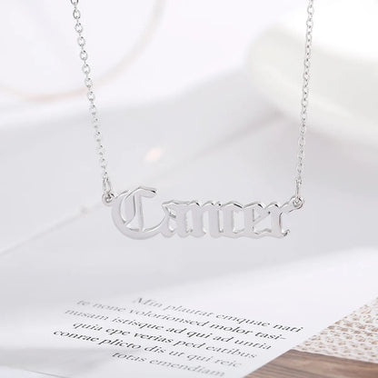 Simple Style Constellation Titanium Steel Plating Pendant Necklace