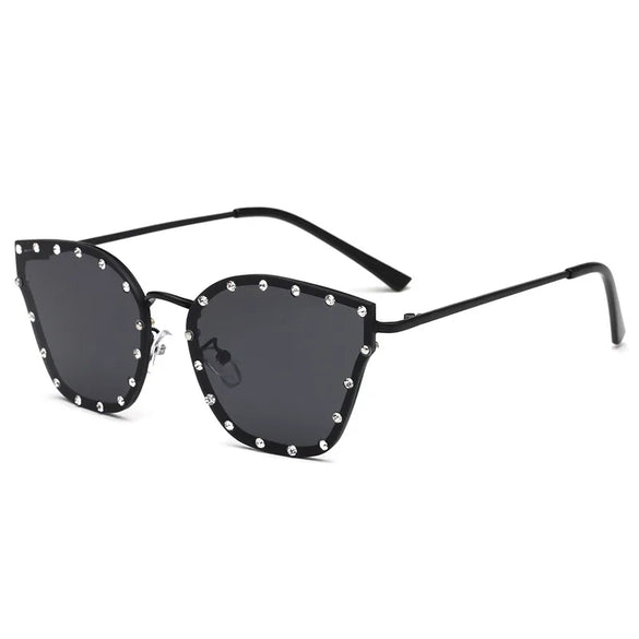 Simple Style Cool Style Gradient Color Ac Butterfly Frame Diamond Full Frame Women'S Sunglasses