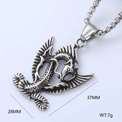 Simple Style Cool Style Snake Horse Dragon 304 Stainless Steel No Inlaid Men'S Pendant Necklace