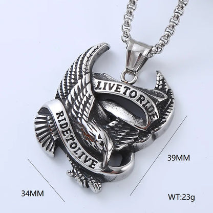 Simple Style Cool Style Snake Horse Dragon 304 Stainless Steel No Inlaid Men'S Pendant Necklace