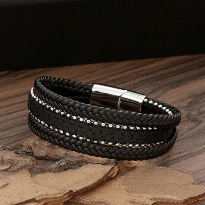 Simple Style Cool Style Solid Color Stainless Steel Men'S Bangle