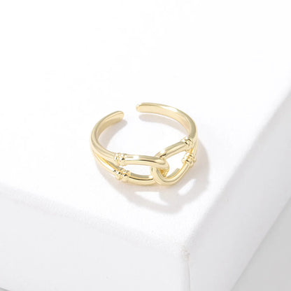 Simple Style Copper Open Ring Plating Copper Rings