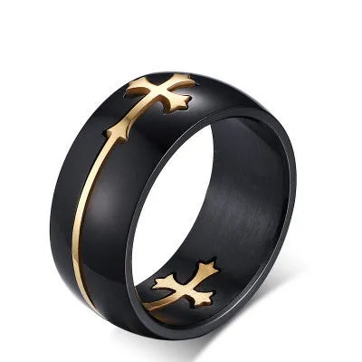 Simple Style Cross 201 Stainless Steel Plating Men'S Rings