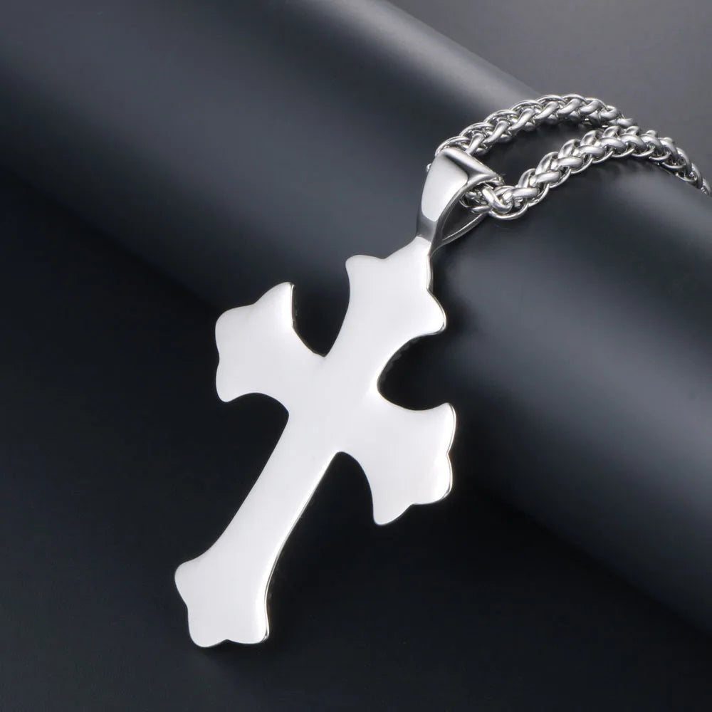 Simple Style Cross 304 Stainless Steel Men'S Pendant Necklace