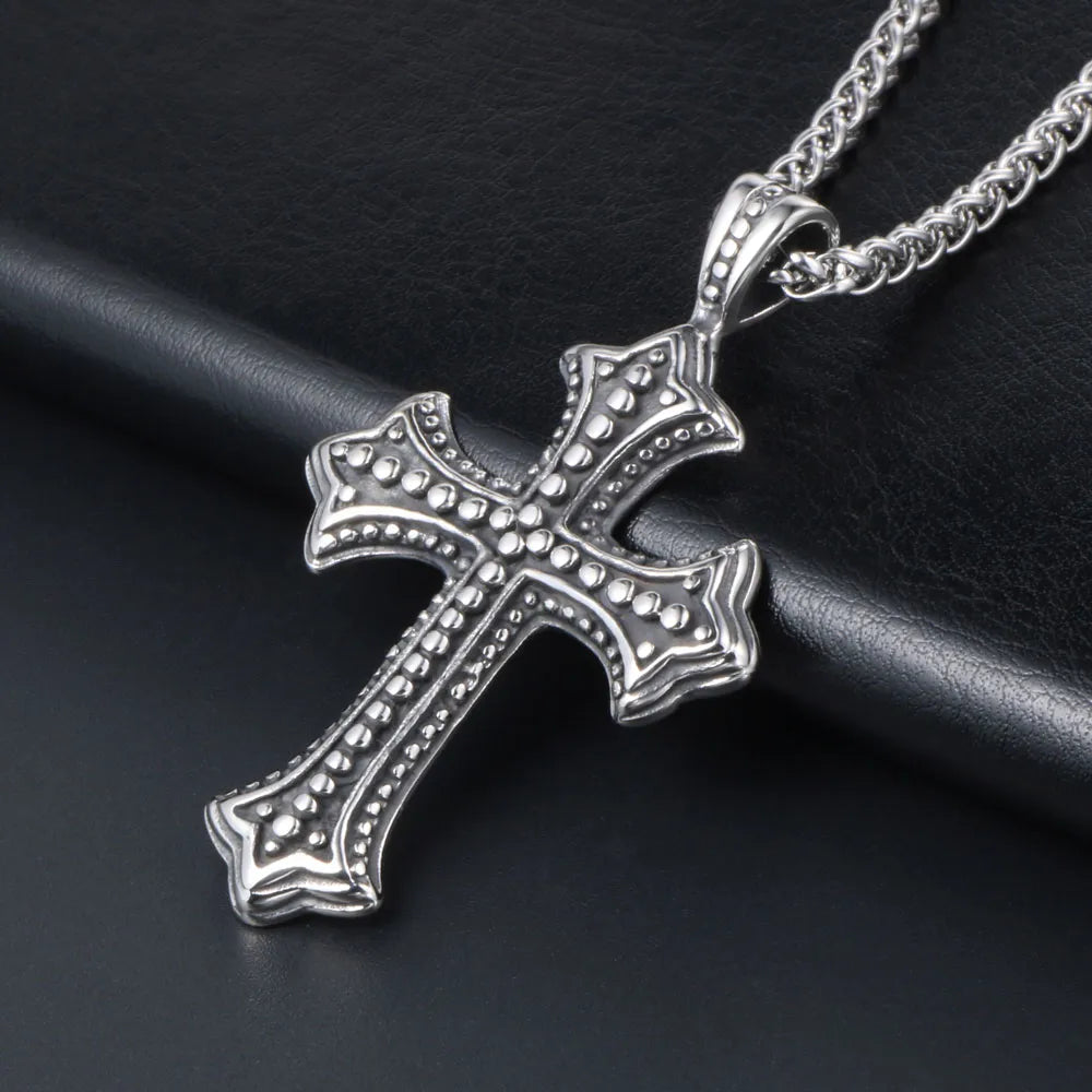 Simple Style Cross 304 Stainless Steel Men'S Pendant Necklace