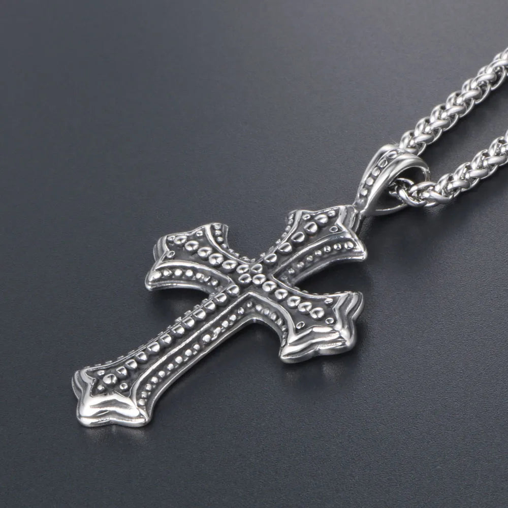 Simple Style Cross 304 Stainless Steel Men'S Pendant Necklace