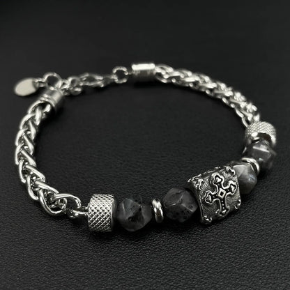 Simple Style Cross 304 Stainless Steel Patchwork Men'S Bracelets