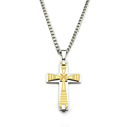 Simple Style Cross 304 Stainless Steel Plating Unisex Pendant Necklace