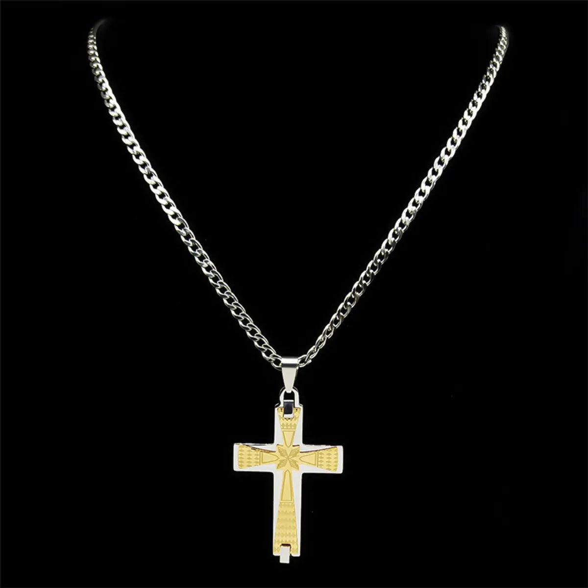 Simple Style Cross 304 Stainless Steel Plating Unisex Pendant Necklace