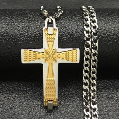 Simple Style Cross 304 Stainless Steel Plating Unisex Pendant Necklace