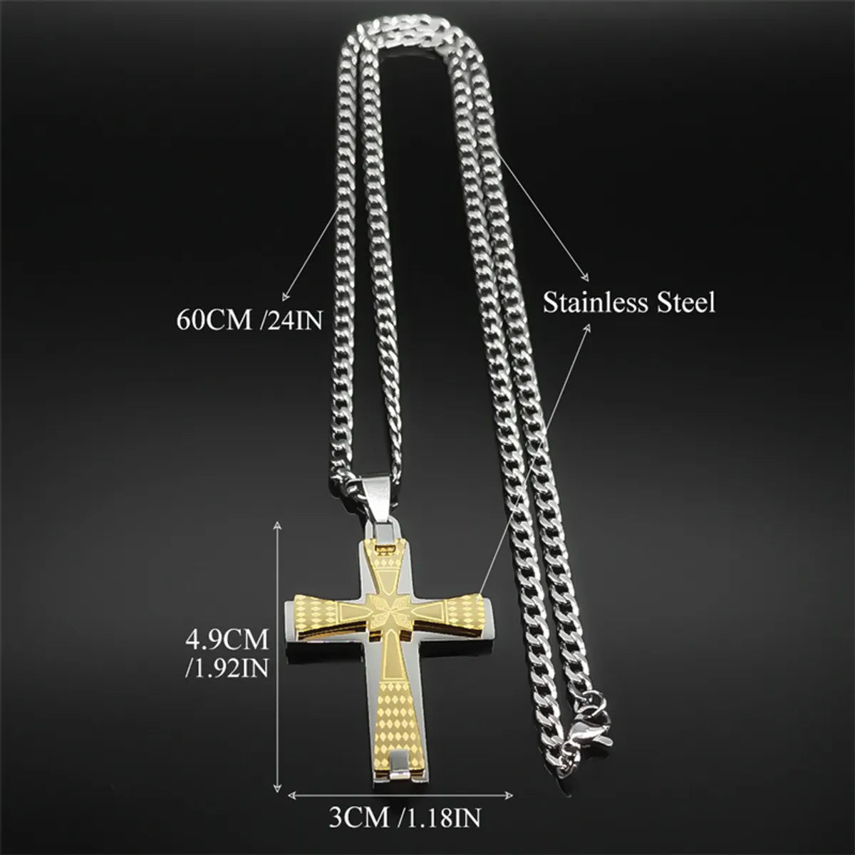 Simple Style Cross 304 Stainless Steel Plating Unisex Pendant Necklace